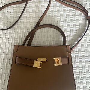 Tory Burch Tan Lee Radziwill Petite Double Bag